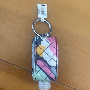 VERA BRADLEY HAND SANITIZER HOLDER KEYCHAIN NEW
